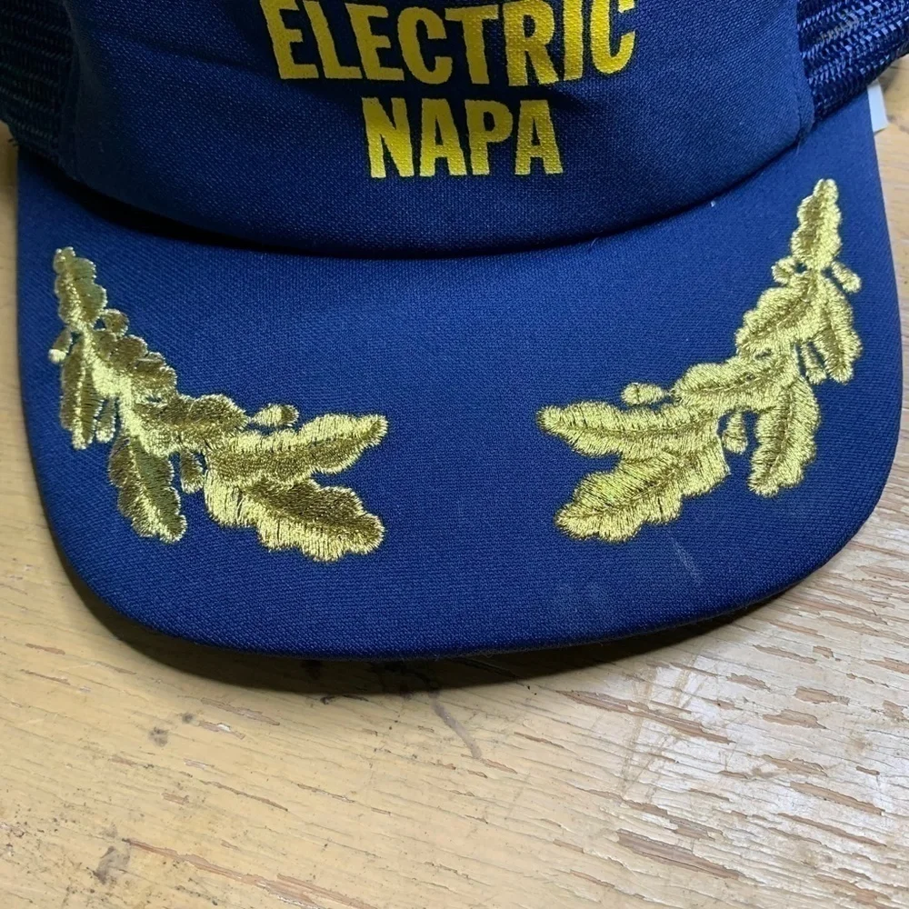 Cal-west Electric Napa Blue And Gold Vintage Snapback Hat - Picture 2 of 9